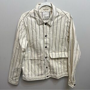 Denim & Flower Ivory Pinstripe Men's Trucker Cotton Jacket Sz. M